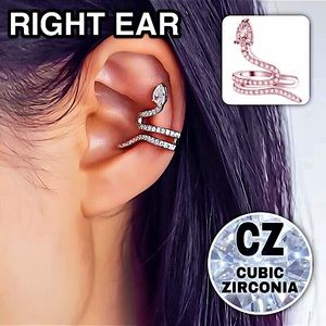 ⚜️[𝟯𝟬%𝗢𝗙𝗙|𝗯𝘂𝗻𝗱𝗹𝗲𝘀 𝟯+]⚜️CZ 18K Snake Cuff Earring NEW